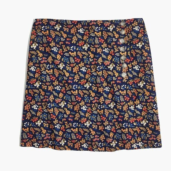 Madewell Side-Button A-Line Mini Skirt in Garden Party, sz 2 EUC - Picture 13 of 14